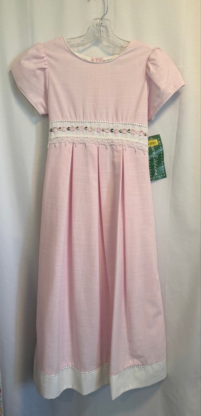 Charming Dead Stock Rare Editions Pink Embroidered Heirloom Dress-14